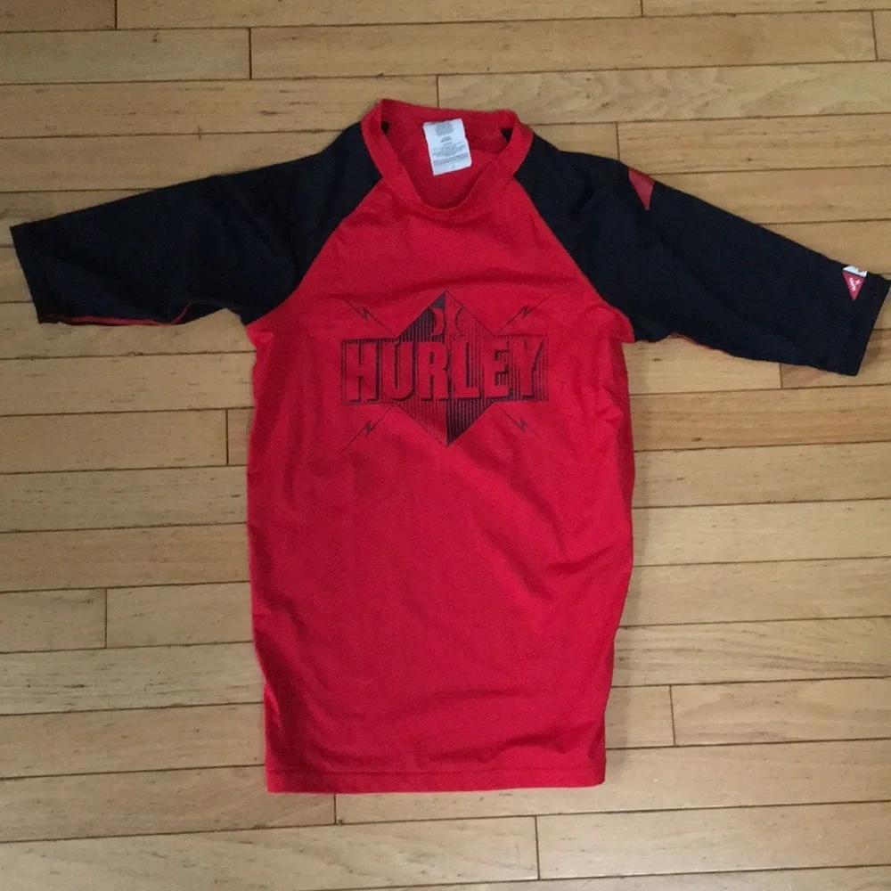 Hurley Rashguard Dark Red/Black Men’s Large EUC